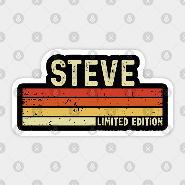Steve Name Vintage Retro Limited Edition Gift Sticker by CoolDesignsDz